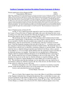 Southern Campaign American Revolution Pension Statements & Rosters Pension application of Jesse Harper S10790 Transcribed by Will Graves f18VA[removed]