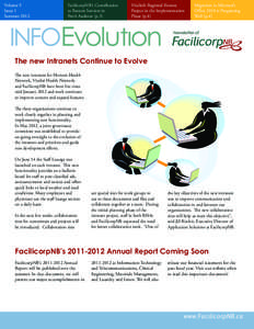Volume 5 Issue 1 Summer 2012 FacilicorpNB’s Contribution to Restore Services in