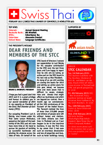 FEBRUARY 2015 | SWISS-THAI CHAMBER OF COMMERCE | E-NEWSLETTER #55 TOP NEWS Internal: Annual General Meeting Deutsche Bank: 	 Oil Windfall DFDL: