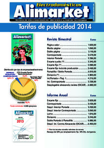 Tarifas de publicidad 2014 Revista Bimestral Distribución por tipo de empresa/establecimiento GTE (Grandes Tiendas EMPRESAS