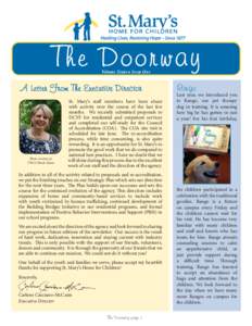 The Doorway Volume Sixteen Issue One A Letter From The Executive Director  Photo courtesy of