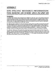 YAKATAQA AREA PLAN  APPENDIX^ SITE-SPECIFIC RESOURCE INFORMATION FOR MARINE OR SHORE USES IN UNIT 8B