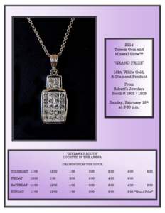 2014 Tucson Gem and Mineral Show™ “GRAND PRIZE” 18kt. White Gold, & Diamond Pendant
