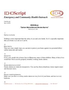 ECHO Script Emergency and Community Health Outreach Draft Script Dec. 2, 2010  ECHO Show