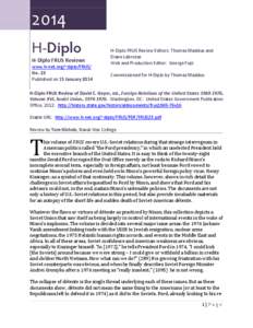 H-Diplo FRUS Review No[removed])