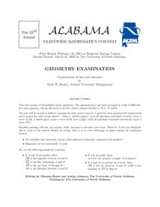 The 33rd Annual ALABAMA  STATEWIDE MATHEMATICS CONTEST