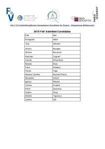   ED n°474 Interdisciplinaire Européenne Frontières du Vivant - Programme Bettencourt   2015 FdV Admitted Candidates  Elsa 