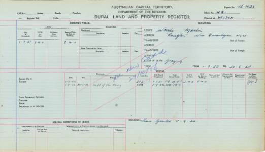 Department of the Interior Property and Tenancy Ledger