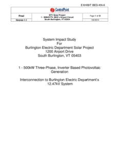 EXHIBIT BED-KN-6  Final Version 1.1  BTV Solar Project