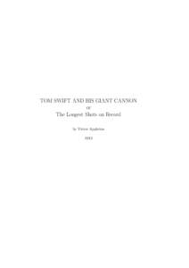 TOM SWIFT AND HIS GIANT CANNON or The Longest Shots on Record by Victor Appleton 1913