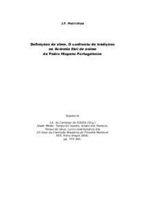 J.F. Meirinhos  Definições da alma. O confronto de tradições na Scientia libri de anima de Pedro Hispano Portugalense