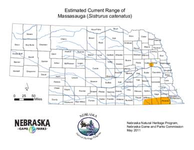 Estimated Current Range of Massasauga (Sistrurus catenatus) Boyd Keya Paha Dawes