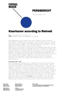 Gerrit Rietveld / Vilmos Huszár / Red and Blue Chair / Utrecht / Bart van der Leck / Rietveld / Furniture / Gerrit Rietveld Academie / Modern art / De Stijl / Modernism