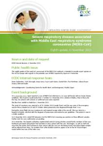 f  UPDATED RAPID RISK ASSESSMENT Severe respiratory disease associated with Middle East respiratory syndrome