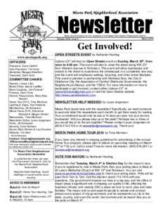 Mesta Park Neighborhood Association  Newsletter News and information for ALL residents of the Mesta Park Historic Preservation District March 2014