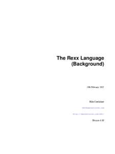 The Rexx Language (Background) 13th February[removed]Mike Cowlishaw