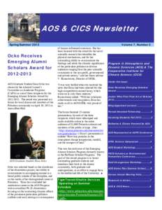 Microsoft Word - AOS & CICS Newsletter Spring Summer 2013