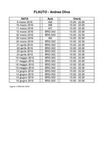FLAUTO - Andrea Oliva DATA 9 marzomarzomarzomarzo 2016