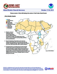 FEWS NET  FAMINE EARLY WARNING SYSTEMS NETWORK Global Weather Hazards Summary