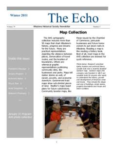 Winter[removed]The Echo Altadena Historical Society Newsletter  Volume 78