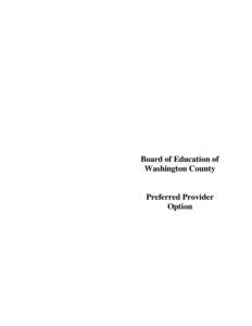 Board of Education of Washington County Preferred Provider Option