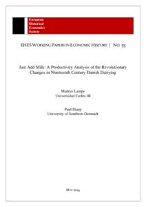 European Historical Economics Society  EHES WORKING PAPERS IN ECONOMIC HISTORY | NO. 55