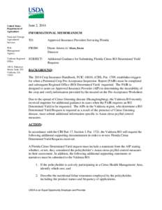 Additional Guidance for Submitting Florida Citrus RO Determined Yield Requests