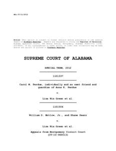 REL:[removed]Notice: This opinion is subject to formal revision before publication in the advance sheets of Southern Reporter. Readers are requested to notify the Reporter of Decisions, Alabama Appellate Courts, 300 D