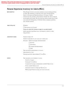 Statistics / Psychology / Clinical psychology / Materials science / Reliability engineering / Survival analysis / Validity / Reliability / Health Dynamics Inventory / Psychometrics / Psychological testing / Personality tests