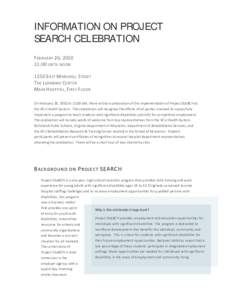 Information on Celebration of Project SEARCH