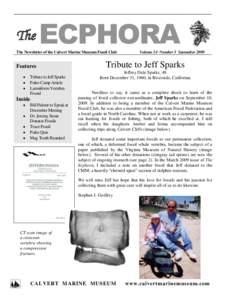 The  ECPHORA The Newsletter of the Calvert Marine Museum Fossil Club