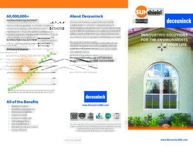 60,000,000+  About Deceuninck windows featuring SunShield® Deceuninck’s proprietary SunShield compound