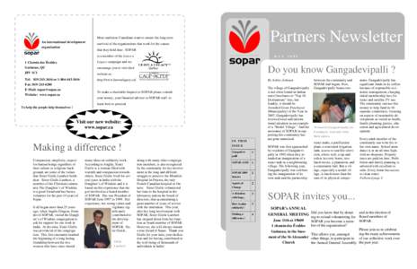 Partners Newsletter  More and more Canadians want to ensure the long term An international development organisation