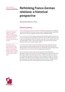 Policy Contribution Issue n˚29  |  November 2017 Rethinking Franco-German relations: a historical perspective