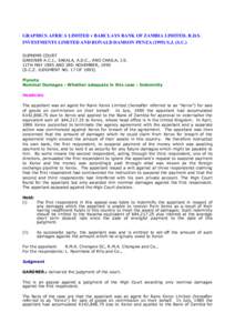 GRAPHICS AFRICA LIMITED v BARCLAYS BANK OF ZAMBIA LIMITED, R.D.S. INVESTMENTS LIMITED AND RONALD DAMSON PENZAS.J. (S.C.) SUPREME COURT GARDNER A.C.J., SAKALA, A.D.C., AND CHAILA, J.S. 11TH MAY 1995 AND 3RD NOVEMB