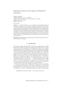 Rational Acceptance and Conjunctive/Disjunctive Absorption Gregory Wheeler Artificial Intelligence Center - CENTRIA Department of Computer Science, Universidade Nova de Lisboa[removed]Caparica, Portugal