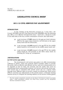 Microsoft Word - LegCo Brief on[removed]Civil Service Pay Adjustment _Pay Offers_.doc