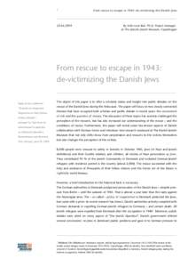 1  From rescue to escape in 1943: de-victimizing the Danish Jews