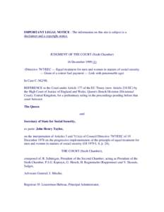 Labour law / Social Security / Taxation in the United States / Pension / Council Implementing Regulation (EU) No 282/2011 / Palacios de la Villa v Cortefiel Servicios SA / European Union law / Law / European Union directives