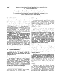 TECHNICAL CONSIDERATIONS FOR THE INSTALLATION AND USE OF D3D IN AN AWIPS ENVIRONMENT J5.6  Philip A. McDonald*†, Paula T. McCaslin, Edward J. Szoke* and U. Herbert Grote