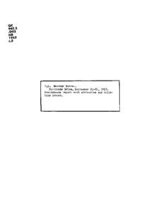 Hurricane Debra September[removed]preliminary report with advisories and Bulletins issued U S Department of Commerce Weather Bureau