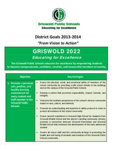 District Goals[removed] “From Vision to Action” GRISWOLD[removed]Educating for Excellence