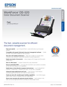 SPECIFICATION SHEET  Scanners WorkForce DS-520 ®