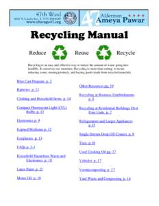 Recycling Manual Reduce Reuse  Recycle