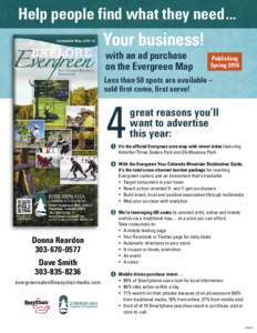 Help people find what they need ...  Your business! with an ad purchase on the Evergreen Map