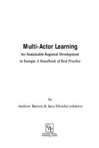 Multi-Actor Learning for Sustainable Regional Development in Europe: A Handbook of Best Practice by