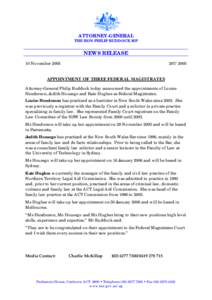 ATTORNEY-GENERAL  THE HON PHILIP RUDDOCK MP NEWS RELEASE 10 November 2005