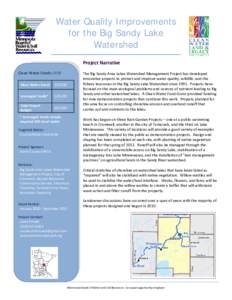 Water Quality Improvements for the Big Sandy Lake Watershed Project Narrative Clean Water Funds: 2010 Clean Water Grant