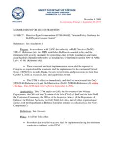 Directive-Type Memorandum DTM[removed], December 8, [removed]Incorporating Change 1, September 30, 2010