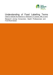 Understanding of Food Labelling Terms Used to Indicate the Absence or Reduction of Lactose, Milk or Dairy